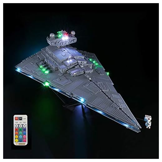 RC LED-ljusuppsättning för (Lego Imperial Star Destroyer 75252) Byggstenmodell, LED-ljussats Kompatibel med Lego 75252 (ingår ej i modellen)