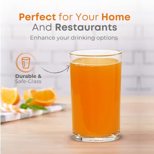 Image of Yera Epitome Glass Tumbler Transparent 270 ml Set of 6 Hot & Cold Drinks, Juice, Cocktail, Milkshake, Smoothie | Ideal for Home, Party, Restaurant, Gifting | Special Occasions.
