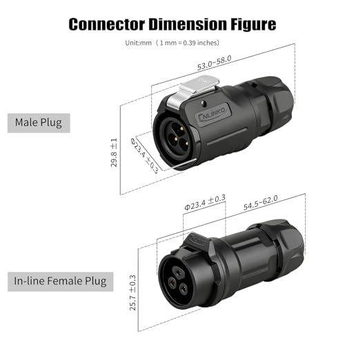 Connecteur 3 broches IP68 étanche Quick-Lock plastique robuste