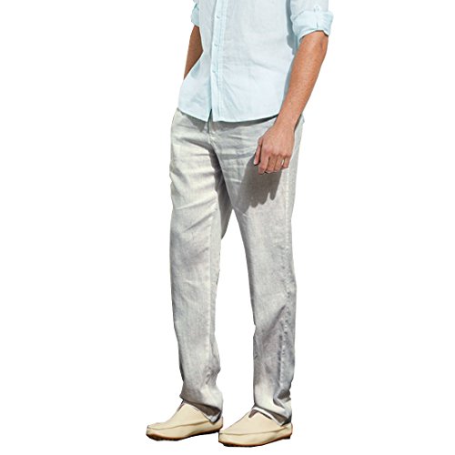 Manwan walk Men’s Casual Beach Trousers Elastic Loose Fit Lightweight Linen Summer Pants K702
