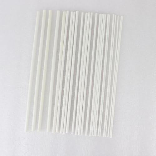 ABS-Kunststoff-Rundrohre, 5 Größen, 2-6 mm, 25 cm Länge, Weiß, 25-teiliges Set für Modellbau