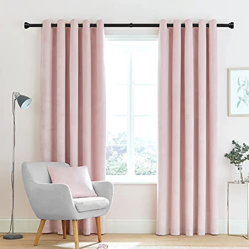 Time Forest Heavy Duty Curtain Rods For Windows 40 To 76 Inch,Modern Design,Black #TOP6