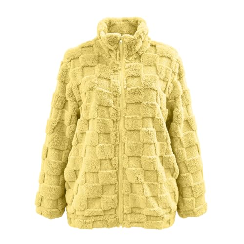 YRAETENM Fuzzy Jacket for Women Mid‑Length Outerwear - image 7