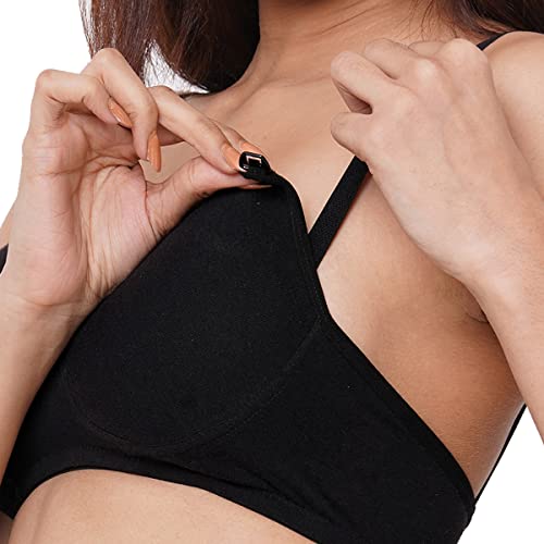 Image of Inner Sense Organic Cotton Bamboo Breastfeeding Support Bra I Wire Free, Padded Maternity Bra I High Coverage, Nursing Bra I Feeding Bra I Pregnancy Bra