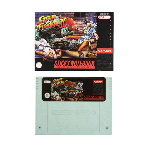 Grupo Erik Premium Notebook A5 Blank with Sticker Set Street Fighter Notepad A5 - Diary for Adults and Children with Stickers for Labelling