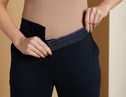Image of Symbol Premium Women Mid Rise Cotton Tapered Trousers (Flexi-Waist | Smart Casual Pants) (Available in Plus Sizes)
