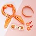 Fumwase 4 Pcs 60s 70s Hippie Costume Accessories Set for Women Disco Earrings Sunglasses Headband Scarf Halloween Party Costume (Orange)