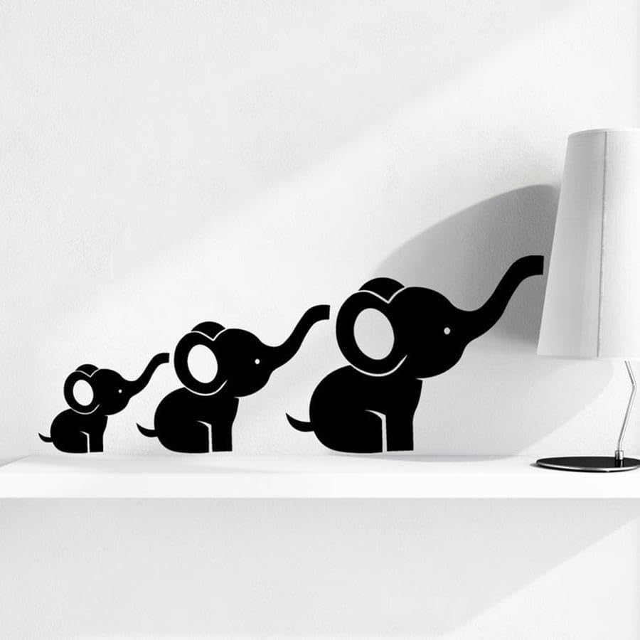 Sticker mural animaux mignons éléphant pour célébrer l'esprit de famille