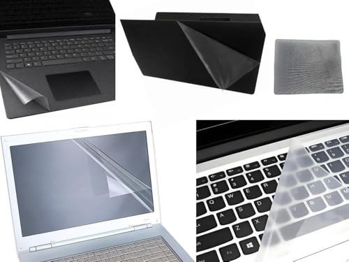 Image of Anjo 5 in 1 Combo Of 14 Inch & 16:9 Display Aspect Ratios Laptop Screen Protector, KeySkin, Body Lamination Trackpad & Lid (Transparent) & Pad