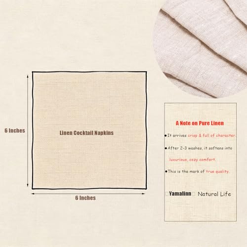 Servilletas de Cocktail de Lino 100% - Pack 24 miniatura 6