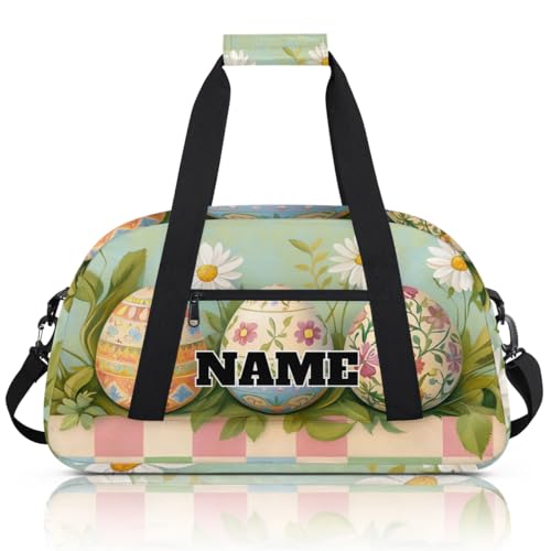 Easter Egg Custom Ballet Dance Bag Daisy Floral Personalised Sport Gym Bag for Travel, Duffel, Weekender