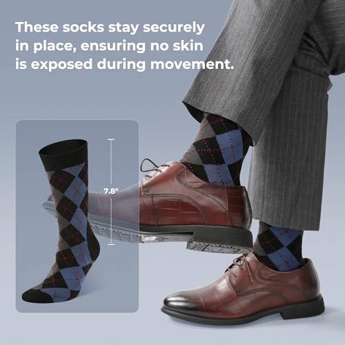 Image of BAMBOO COOL Men's Crew Socks Bamboo Viscose Breathable Rib Dress Socks For Men, Casual Lightweight Comfort 6 Pack