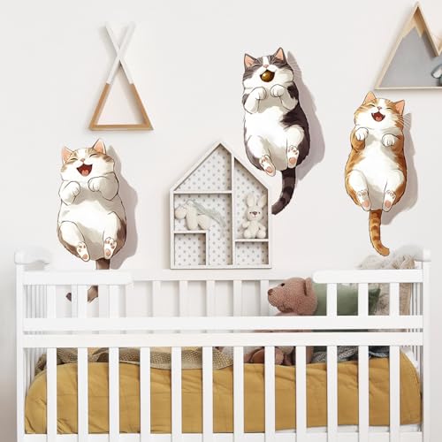 Vinilos decorativos Achang con diseño de gatos felices en acuarela miniatura 6