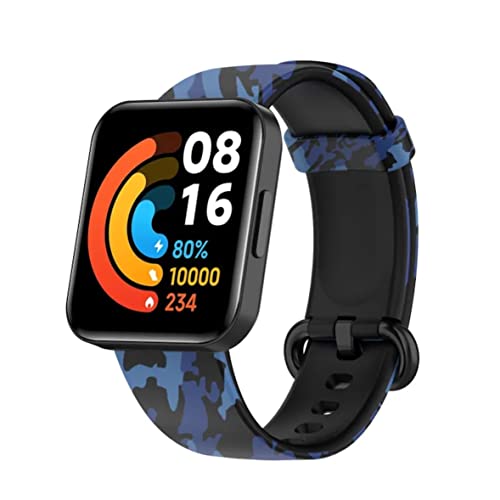 Image of YODI Soft Silicone With Metal Buckal Classic Strap Bands for Redmi Watch 2 Lite /Redmi GPS Smart Watch Only, Comfort and Flexible Straps for Men Women and Kids (Army Blue)