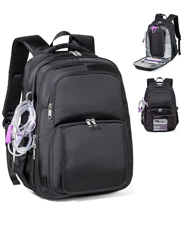 Feeding Tube Backpack for G J GJ Tube G tube Accessories Supplies Backpack for Enteral Feeding Pump Bags Fits 500ml to 1200ml for Adults (Black)