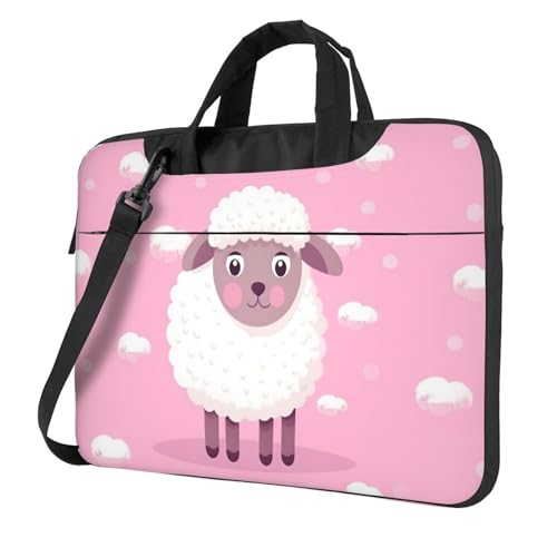 Sac ordinateur portable grande capacité anti-choc avec sacoche bandoulière rose