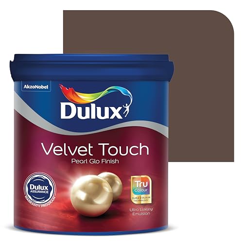 Image of Dulux Velvet Touch Pearl GLO Interior Emulsion Paint (20L, Artisan Brown RM) - Luxurious soft-sheen wall paint, highly durable, washable, rich, intense colors, with 6-year warranty
