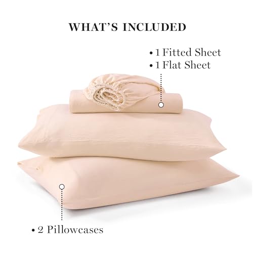Martha Stewart Ultra Soft Brushed and Washed Microfiber 4 Piece Sheet Set, Easy Care, Comfy Bed Sheets, Deep Pocket up to 16" - Image 4
