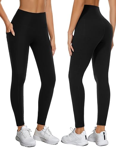 FULLSOFT Fleece Lined Leggings with Pockets for Women - High Waisted Thermal Warm Yoga Pants Winter Workout Leggings2