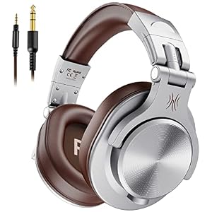 OneOdio A71 Hi-Res Cuffie Cablate Over Ear, Cuffie Musica con Audio Stereo e Shareport, Jack da 3,5 mm e 6,35 mm, Studio Registrazione, Monitoraggio Professionale e Mixaggio Cuffie Pieghevoli, Marrone