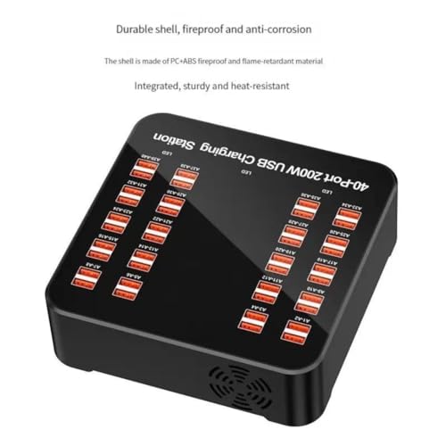 Image of Smart 40 Ports USB Hub Charging Station Power Outlet Multi Port Speed Dock Charger Suitable for Hotels, Shops, Schools, Shopping Mall and Travel - Black (40 USB Port)