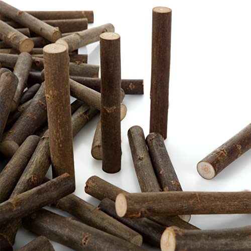 Dirbuy 100Pcs Wood Sticks For Crafts 4 Inch, 0.4-0.6 Inch In Diameter, Sticks For Crafting Filler Miniature Garden, Diy Rustic Home Decor #TOP2