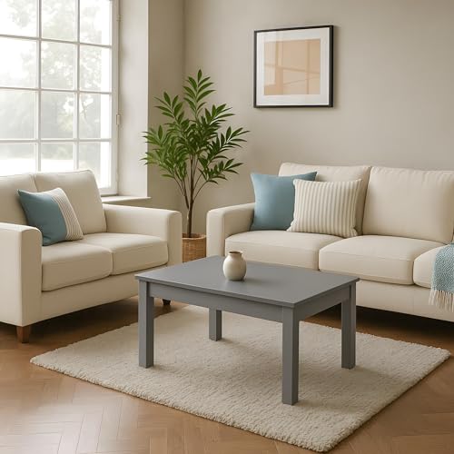 Krok Wood Couchtisch Tomas aus Massivholz, Farbe Grau (Buche, 75 x 50 x 45 cm)