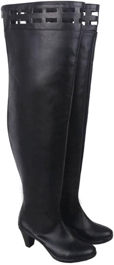 Yor Forger Cosplay Shoes Black Tall Heeled Boots S008