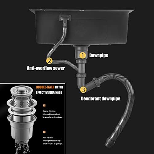 Bathroom Sinks Laundry Pool Balcony Household Stainless Steel Laundry Sink Wash Basin With Washboard Easy To Clean Double Sink Laundry Pool Gift ( Color : B , Size : 70*48*22cm )