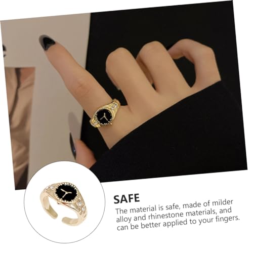 BESTYASH 2 Stuks Horlogeband bruiloft feest ring heren horloges diamanten decor horloge voor vrouwen sieraden horloge uniek diamanten ring mini horloge versieren bruidegom - Afbeelding 4