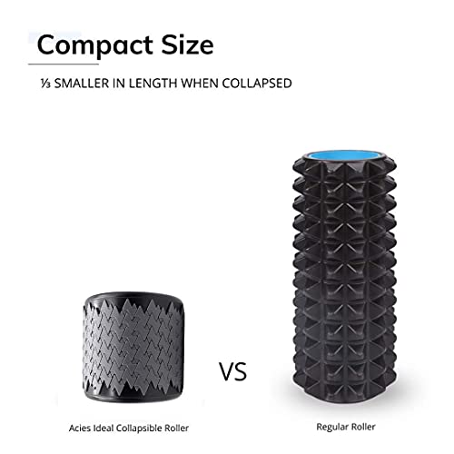 Image of Acies Ideal Collapsible Foam Roller for Travel & Exercise - Deep Tissue Foam Roller for Muscles and Back, Compact Stretching Roller Tube for Muscles & Tension Relief (Black)