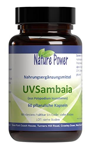UVSambaia | Hochdosiert | von Nature Power | 60 pflanzliche Kapseln | gentechnikfrei und für Veganer geeignet