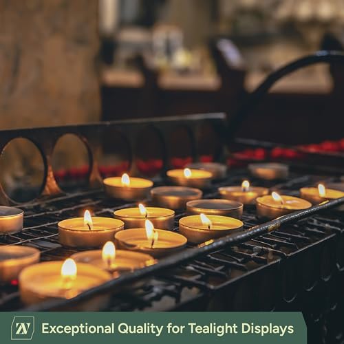 Zuvo Tea Lights Candles 4 Hour Burn (100 Pack) - White Lights - 1.5"W x 1"H Smokeless & Unscented Candles - Party Candles- for Weddings, Home Decor