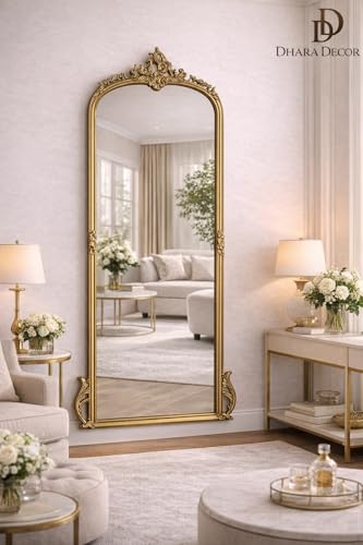 Image of Classic Standard Full-Length Mirror Large Floor & Wall-Mounted Body Mirror Bedroom & Living Room Leaning Dressing Mirror (148x58cm)