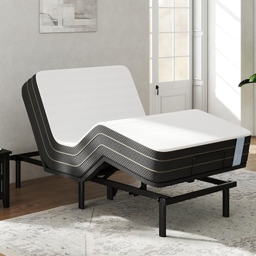 Image of FLEXISPOT Twin XL Adjustable Bed Frame Base & 12'' Gel Memory Foam Mattress