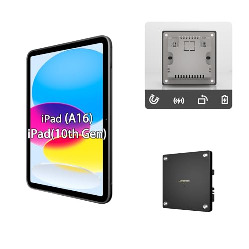 Zilvex Wall Mount Charging Kit for Apple iPad 10th 10.9‑in & iPad (A16) 11 in – Magnetic Tablet Wall Mount with 15W Fast Charging, TPU Protective Case, Smart Home Hub Integration
