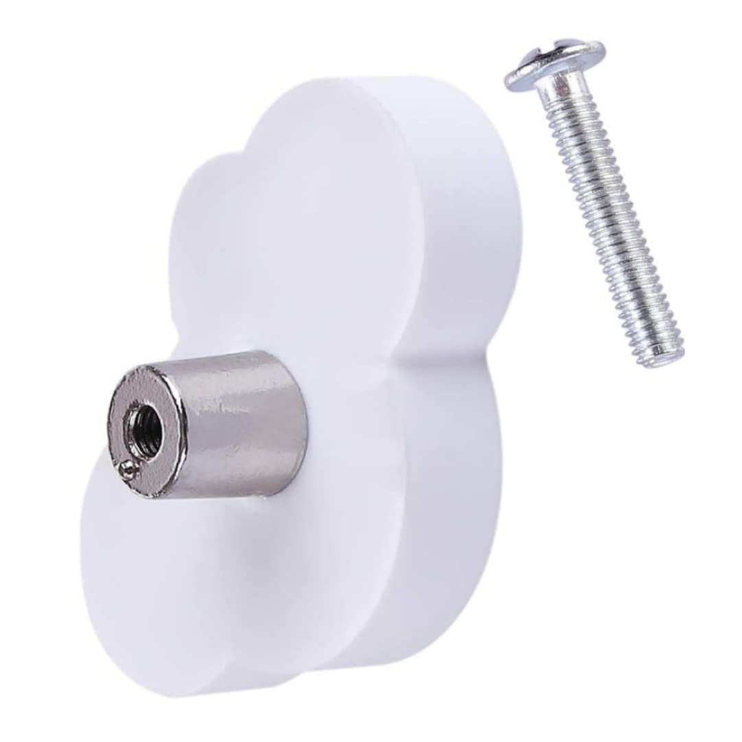 Poignées De Tiroir En Forme De Nuage NIDONE - Lot De 12 | Blanc, PVC Doux | Pour Meubles Enfants