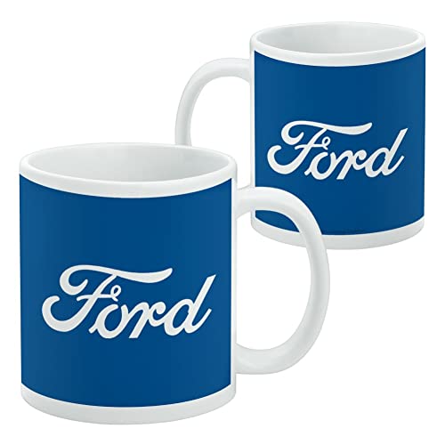 Ford Classic Script Logo Ceramic Coffee Mug, Novelty Gift Mugs for Coffee, Tea and Hot Drinks, 11oz, White - Image 3