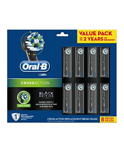Oral-B Crossaction Brush Head Refill 8 Pack - Black
