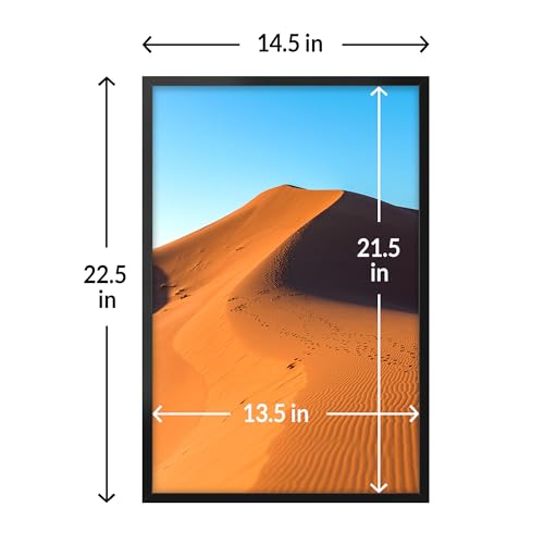 Image of LaVie Home 14x22 Picture Frame for Wall Display, 14x22 Black Picture Frame with HD Plexiglas, 14 x 22 Poster Frame 1 Pack, Display Frame for Vertical or Horizontal, Classic Collection