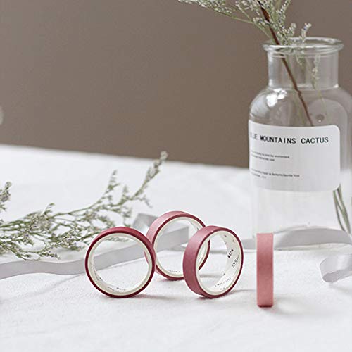 Yubbaex Natural Color Washi Tape Set 4 Rolls Decorative Tapes For Arts, Diy Crafts, Journals, Planners, Scrapbooking, Wrapping -Neutral Color- (2-Pink) #TOP3