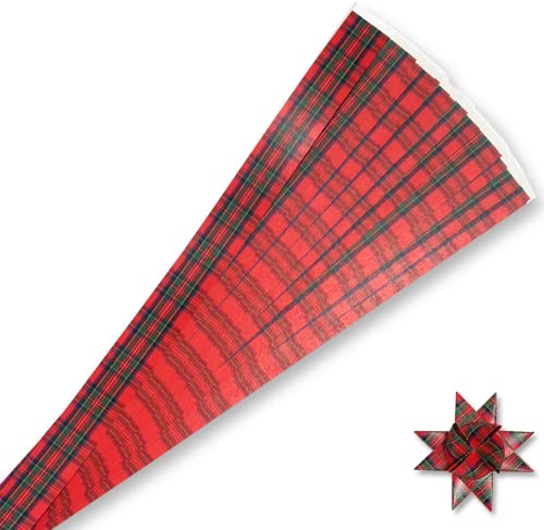 Tartan Patterned Paper Strips for Weaving Projects. Paper Strips for Moravian Stars, German Stars and Froebel Stars. 50 Strips per Pack (Tartan, 1/2 x 20 inch)