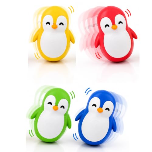 Image of Roly Poly Penguin Wobbler | Cute Self-Righting Penguin Desk Toy | Stress Relief Fidget Toy | Mini Penguin Collectible | Office Desk Decor & Gift (Emerald Green, 1 pc)