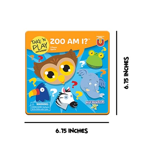 PlayMonster Take N Play Anywhere — Zoo Am I? — Magnetic Easy to Play Travel Game — Boredom Buster — 2 Players — Ages 6+