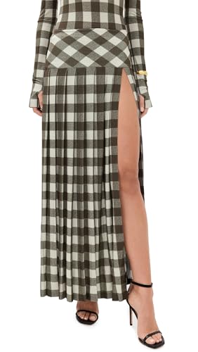 Norma Kamali Women's Pleated Long Skirt with Slit