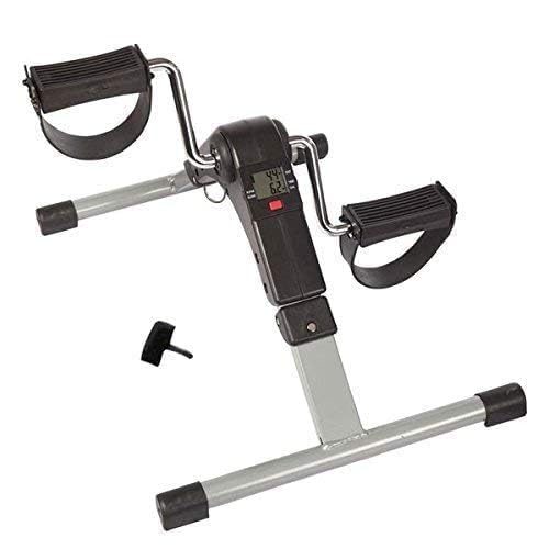 bundlepro agm foldable mini pedal exerciser bike with lcd digital display, adjustable resistance, for arms and legs (1 pcs)