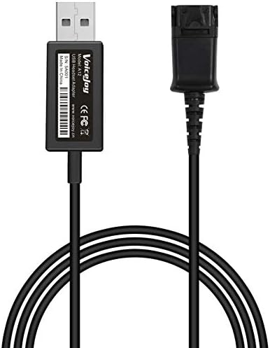 VoiceJoy Call Center Office Headset Quick Disconnect QD Cable to USB Plug Adapter Compatible with Plantronics Headset QD Connector Plug to Any Computer Laptop VOIP Softphone