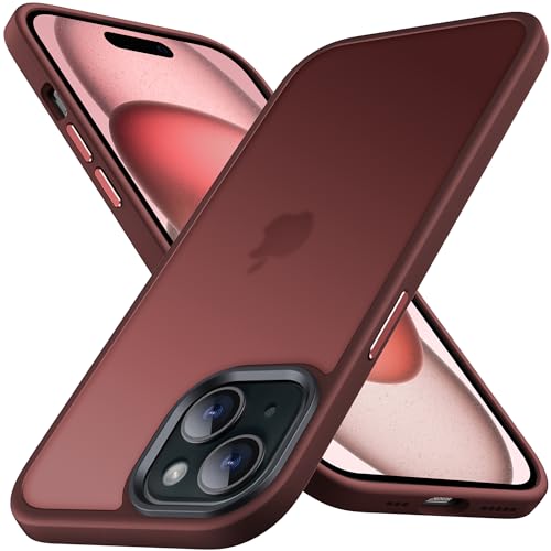 Coque iPhone 15 fine rouge anti-choc et recharge sans fil