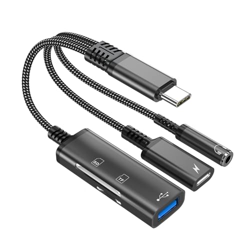 �^�C�v C ����^�C�v C 3.5 �~�����[�g���w�b�h�t�H���[�d�A�_�v�^ 5 in 1 ������ USB �J�[�h���[�_�[�h���O���P�[�u�������f�[�^�]���ȒP�ڑ�