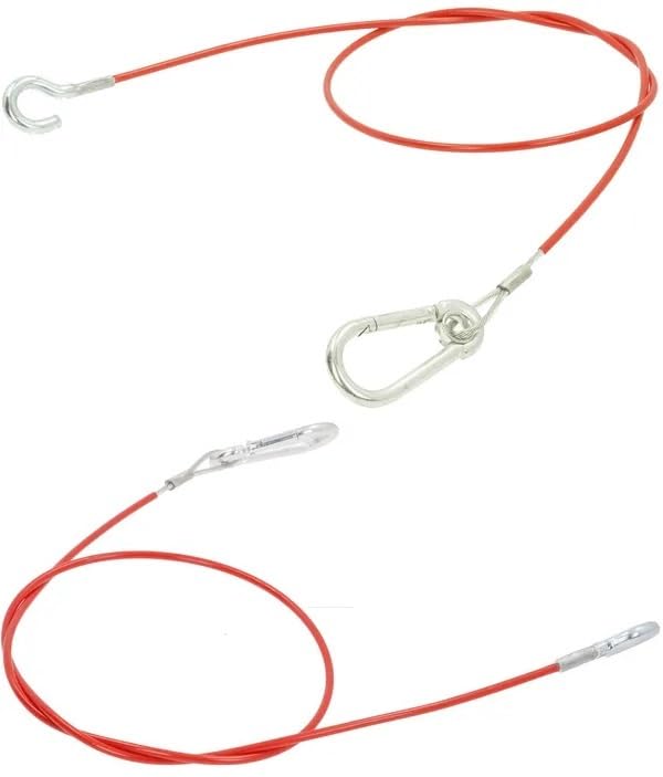 Image secondaire de Câble de sécurité pour remorque avec mousqueton rouge - 1050mm